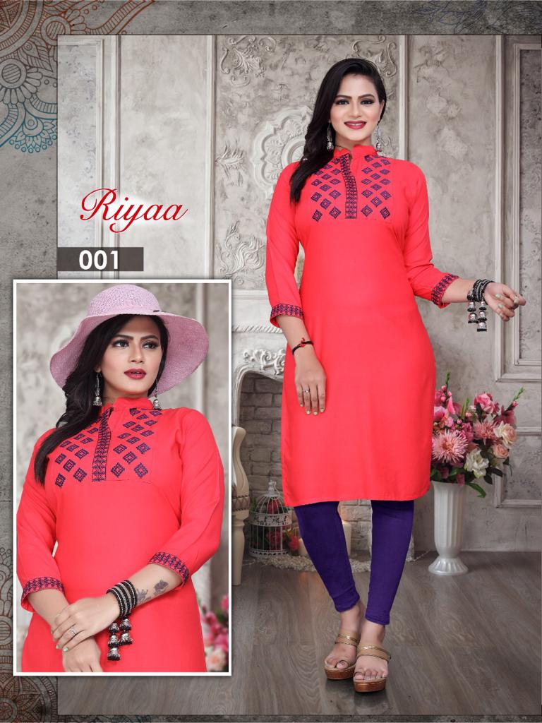 Riyaa Casual Daily Wear Rayon Printed Kurti Collection